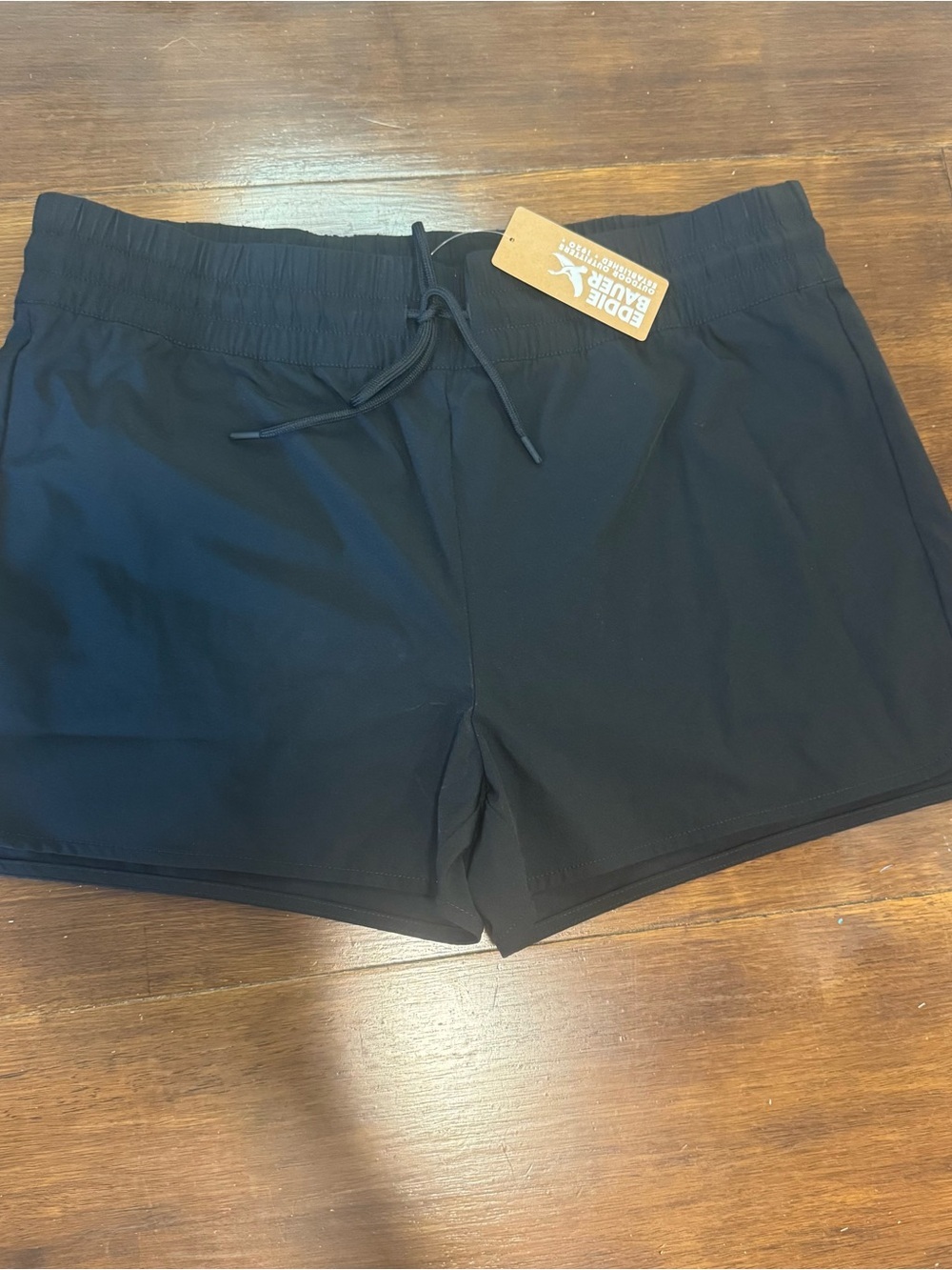 Eddie Bauer Womens Size L Black Drawstring 3" Inseam Tidal Swim Shorts NWT - Picture 2 of 10